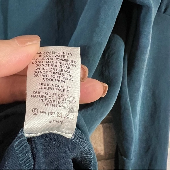 Veronika Maine Teal Jewel Tone Button Down Button Size S - Picture 6 of 8